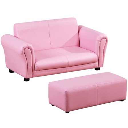 Rootz Børne Sofa - Børne Sofa - Børne Lænestol - Sofa Lænestol - Sofa - Fodskammel - Pink- 83 X 42 X 41 Cm