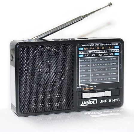 Bärbar radio med Bluetooth -högtalare, 7 band och MP3 SD-kortspelare,