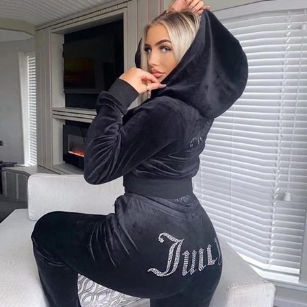 Juicy Couture Velvet Tracksuit til kvinder, todelt sæt