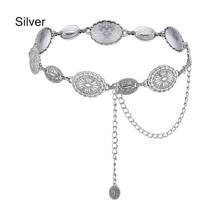 Metall midjekjedebelte dekorert midjebelte SØLV