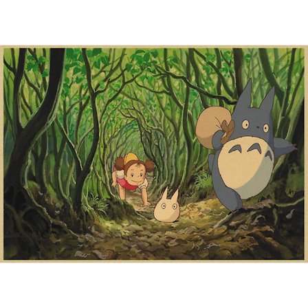 Vintage Retro Paperi Anime Juliste Tonari No Totoro Miyazaki Seinäkoristeet Vintage Kodinsisustus Lastenhuoneen sisustus
