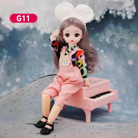 Bjd Dolls 30cm Anime Doll Full Set 1/6 Bjd DIY Leksaker För Barn Flickor 23 Led Rörlig Kropp Med Kjol Hatt Huvudbonad Klä Upp Kawaii G-11 30 cm