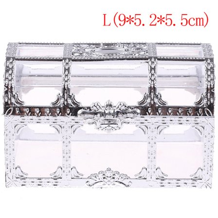 1 ST Bärbar Candy Hollow Gold Silver Treasure Chest Case Organ