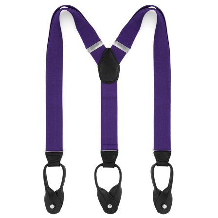 Szerokie fioletowe szelki na guziki dla mężczyzn - Szelki na guziki