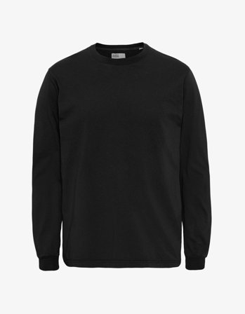 Oversized Organic LS T-shirt - Deep Black - XS