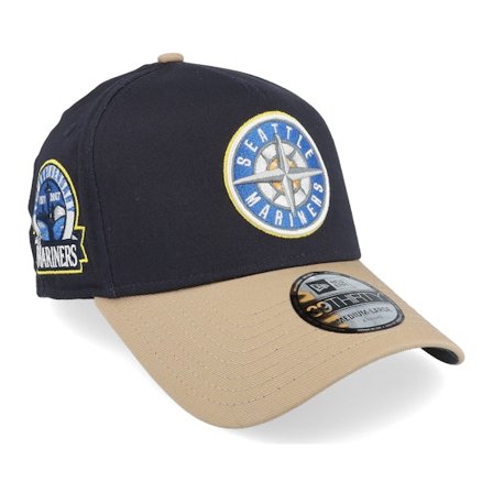 New Era - MLB Preto flexfit Boné - Hatstore Exclusive x Seattle Mariners 39THIRTY Black/Beige/Blue A-Frame Flexfit @ Hatstore