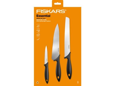 FISKARS Essential Knivset 3 delar - Lyreco - Kök och servering - Köksutrustning - Köksartiklar