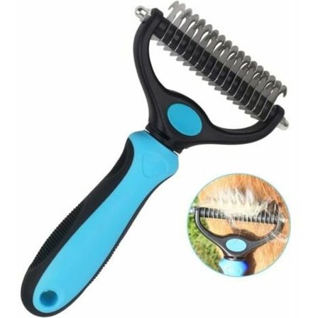 Koiran hoitoharja, kääntyvä lyhyiden tai pitkien karvojen poistamiseen, suuri