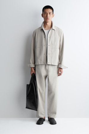 COS Men's Rinsed Denim Jacket in Beige