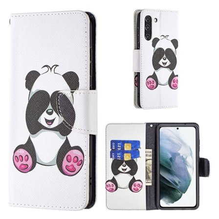Wonderland Samsung Galaxy S21 FE Läppäkotelo - Panda
