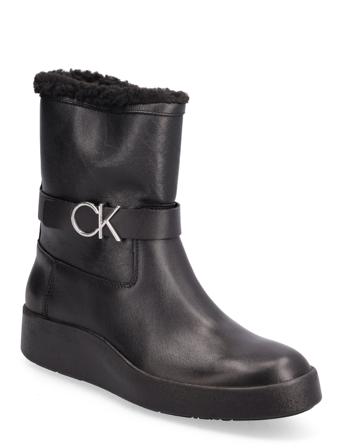 Crepe Ankle Boot W Ck Hw L Wl Shoes Wintershoes Winter Boots Musta Calvin Klein