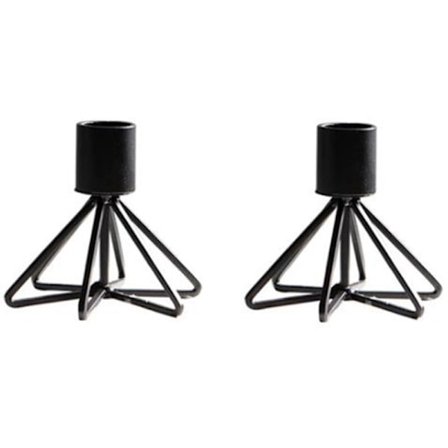 2 st svart ljusstake, dekorativ ljusstake för bröllop, middag, fest, (metall ljusstake)