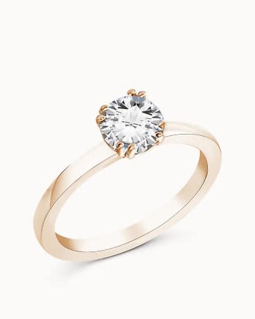 Solitaire Ring Alice 18K Rose Gold Natural Diamond 0.50 Carat - Engagement Rings & Wedding Rings from Vanbruun