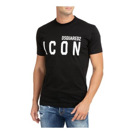 Dsquared2 men's short sleeve t-shirt crew neckline jumper Icon , Zwart , Heren , Maat: L