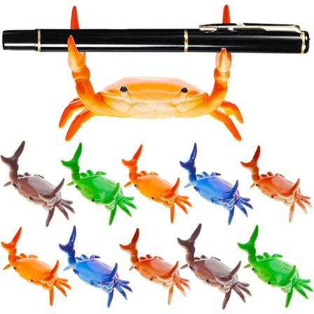 10 stk Krabbe Blyant Holder Japansk Morsom Vektløfting Krabber Blyant Stativ Kreativ Søt Blyant Holder Oppbevaringsstativ for Enkelt Blyant
