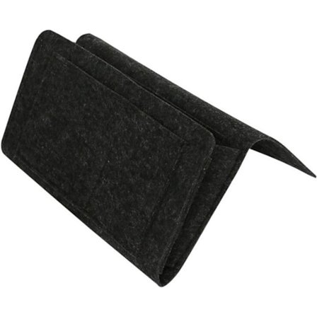 Sengeopbevaringspose til tæpper med lomme, hængende opbevaringspose til mobiltelefon til seng, sofa, skrivebord