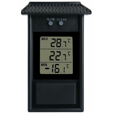 Vattentät digital växthustermometer med 0,1°C upplösning och väggfäste