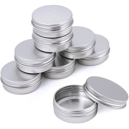 30 stk. 30 ml aluminiumsboks med lokk, kosmetikkbokser, runde beholdere S