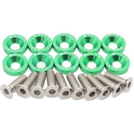 10 Stk/Pakke Bil Modificerede Skruer Hex Fasteners GRØN