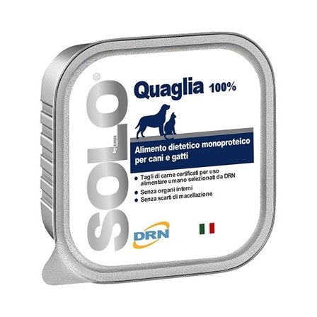 Drn Solo Quaglia Alimento Dietetico Monoproteico Umido Cani/Gatti