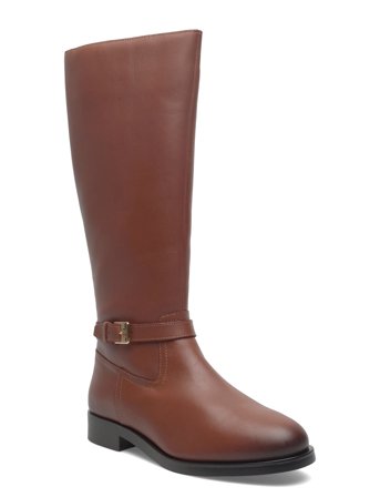 Tommy Hilfiger Th Buckle Riding Lthr Long Boot - Brown - 38