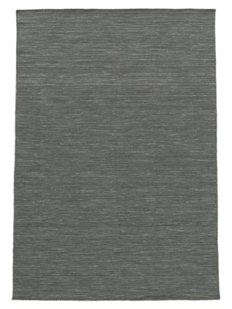 Kelim Loom 140X200 Liten Mörkgrå Enfärgad Ullmatta