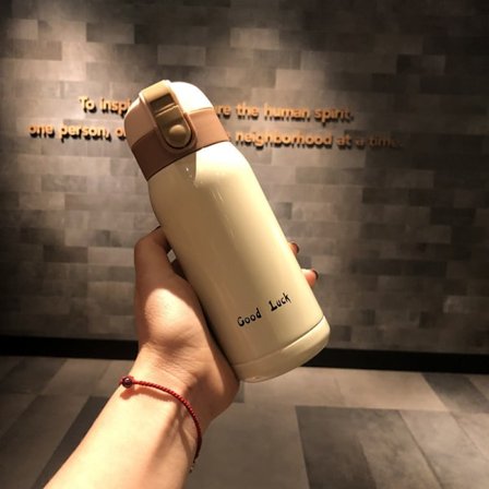 Tilavuus: 360 ml; Beige-Mini ruostumattomasta teräksestä valmistettu termos 200 ml / 360 ml taskukuppi eristetty lämpökahvimuki kuumavesipullo 