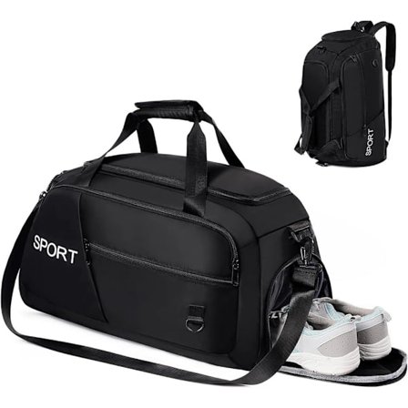 Sports Gym Bag for Menn og Kvinner, Yoga Gym Bag, Reise Duffel Bag med Sko-rom og Våt Lomme