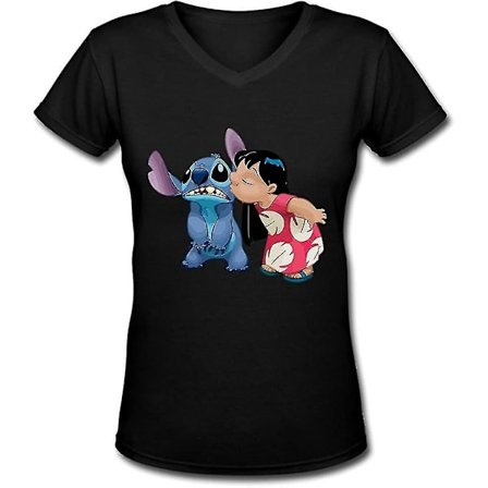 Lilo Stitch T-shirt med V-ringad dam