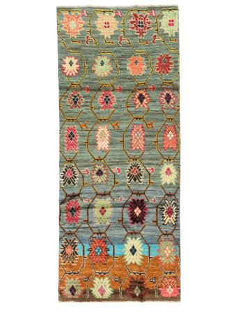 Käsinsolmittu Moroccan Berber - Afghanistan 82X199 Vihreä/Ruskea