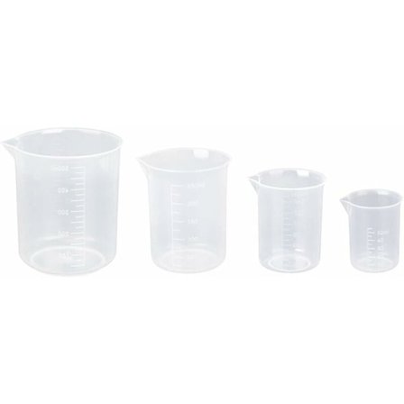 4 st mätkopp, genomskinlig plastlaboratoriemätkopp 50 ml 100 ml 250 ml 500 ml (genomskinlig)