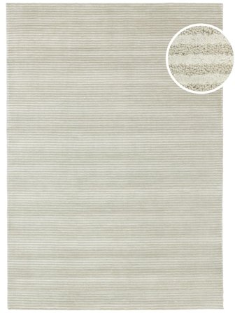 Plain (Single Colored) Fine Stripe Light Green Oeko-Tex Rug