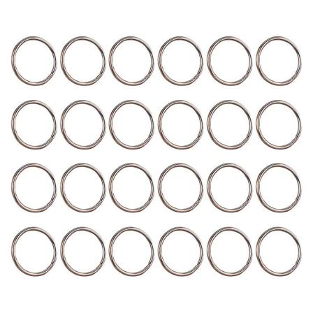 24 stk Nøkkelringer Flat Nøkkelring Metall Nøkkelring Ringer DIY Nøkkeltilbehør IC