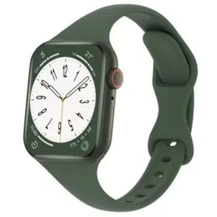 Silikonögla För Apple Watch Band 45mm 44mm 40mm 41mm 49mm Elastiskt bälte Armband För iWatch series ultra 5/4/3/SE/6/7/8 Strap Deep Gr 38 40 41mm