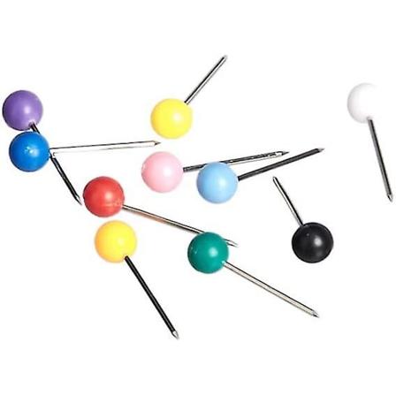 1000-pakke runde kartnåler 3 mm blandet 10 farger (100 stk/farge) sjx