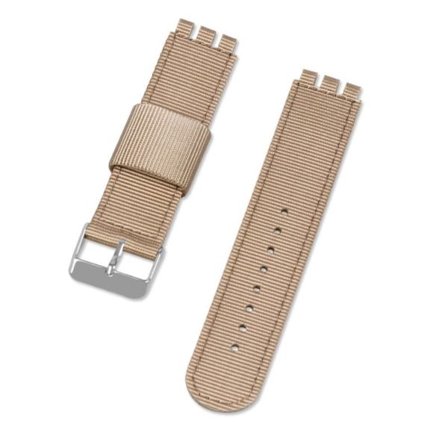 17mm Universal nylon + canvas urrem sølv spænde - Khaki