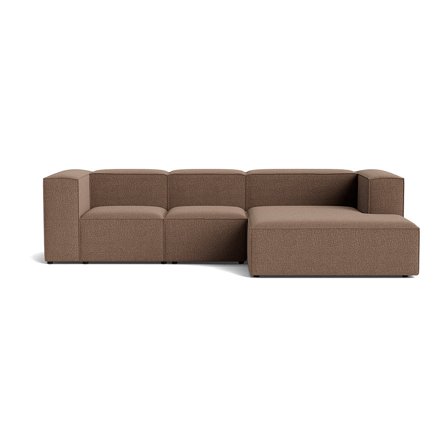 Lissabon Chaiselongue-Sofa, rechts | 300 cm in Nordic Braun, modernes Design mit mehreren Schaumstoffschichten für höchsten Sitzkomfort.