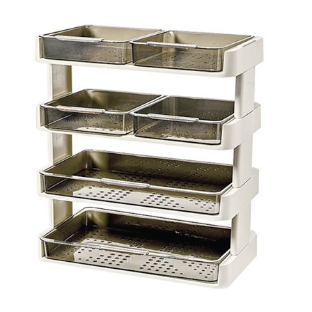 Keittiötaso Hylly Muovi Irrotettava Monitoiminen Keittiö Säilytys Hylly Ruokateline Makuuhuone Kylpyhuone Työpöytä Kerma Valkoinen 4 Tasoa