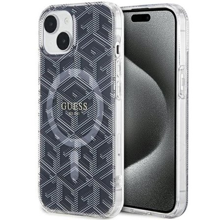 Guess IML GCube MagSafe-fodral för iPhone 15 Plus / 14 Plus - svart