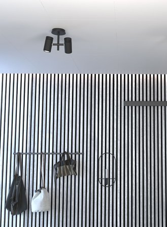 Holder takspot 2-lys - sort