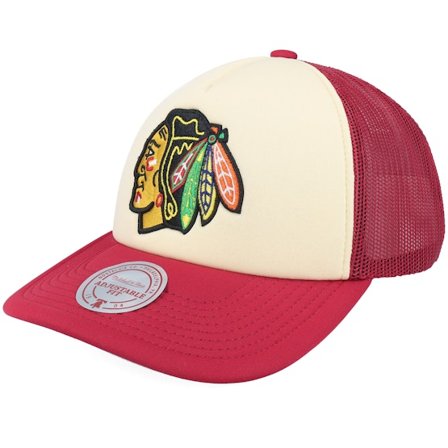 Mitchell & Ness - NHL Červená trucker Kšiltovka - Chicago Blackhawks Vintage Block Cream/Red Trucker @ Hatstore