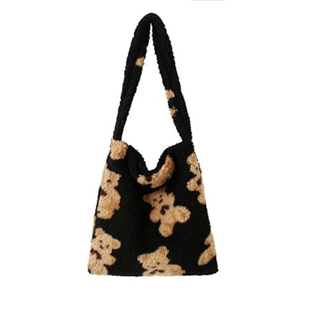 Tecknad Luddig Tote Söt Stor Kapacitet Clutch Väska Söt Björn Sh