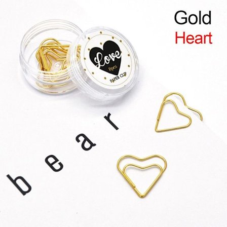 8 Stk Papirclips Indbind Fil Clips GULD HJERTE