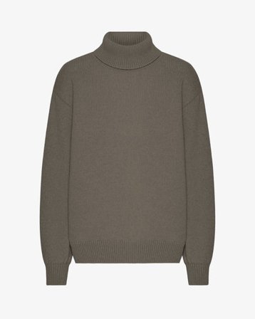 Merino Wool Turtleneck - Dusty Olive