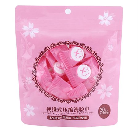 Engangs Non Woven Komprimert Mini Reisehåndkle Ansiktsrenseklut 30 stk