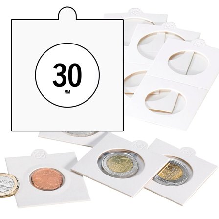 Leuchtturm MATRIX hvide mynthållare til mønt Ø 30 mm - 100 stk.