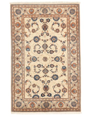 Orientalischer Keshan Fine Teppich 139X215 Braun/Orange Wolle, Persien/Iran