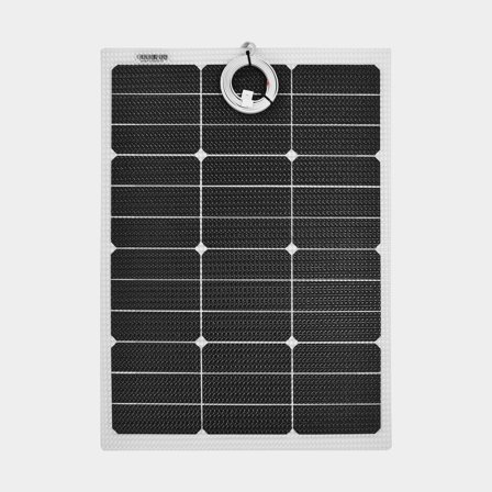 Solcelle til båd - Fleksibel solcelle Juni Solar 60W Flush Mounted Cable, 60 W, monokrystallin, 12 V, 580 x 540 x 3 mm, hvid