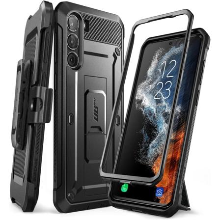 CASE Unicorn Beetle Pro Fodral för Samsung Galaxy S23 5G (), Heltäckande Dubbelskikts Robust Bältesklämma & Stativfodral Wi Svart