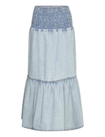 Smock Flounce Denim Skirt Gina Tricot Blue